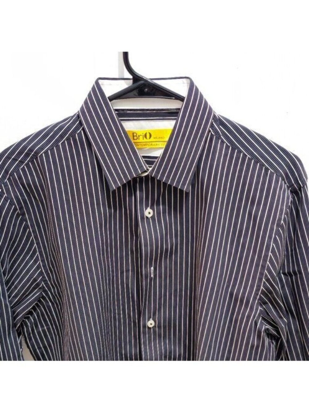 Brio Milano Men’s Contemporary-Fit Striped Long-Sleeve Shirt — Size M
